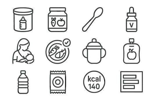 Cup jar drops vector bottle icon icons nutrition meal fruit baby can