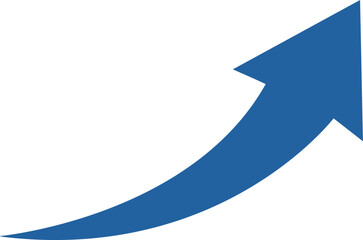 Blue upward arrow graphic on white background representing growth increase