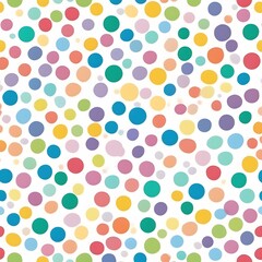 Vibrant Scattered Polka Dots Seamless Pattern, Colorful Random Circles Background Playful Kids Decor Bright Confetti Design