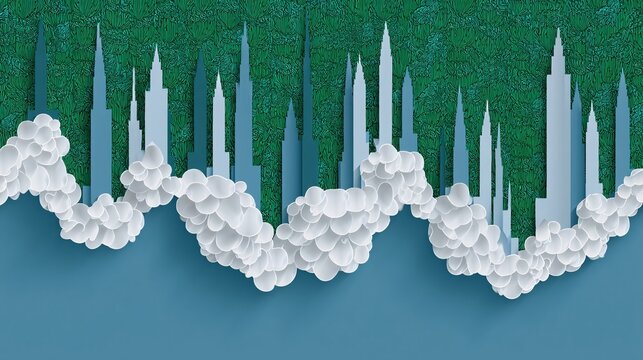 of a serene landscape where the horizon is replaced by ascending vertical color bars. Each bar moves from a rich, dark earth tone (like moss green) at the bottom to a lighter, ethereal gradient 