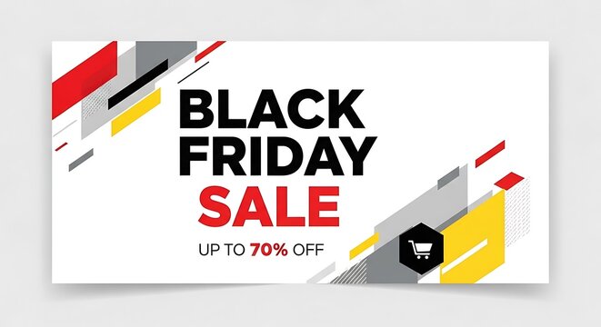Grab amazing discounts this Black Friday, up to 70% off offers await your shopping spree in this vibrant sale announcement