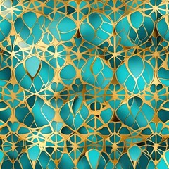 Abstract Teal Gold Organic Shapes Background  Pattern  Luxurious Artistic Design  Textured Shiny Surface  Decorative Element