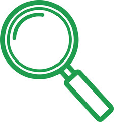 Green magnifying glass icon on white background simple flat design search symbol