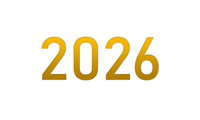 Año 2026  en dorado sobre fondo transparente
