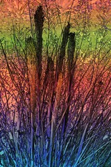 Abstraktes dynamisches futuristisches digitales Kunstwerk ohne Mithilfe von "KI " am PC selbst erstellt	