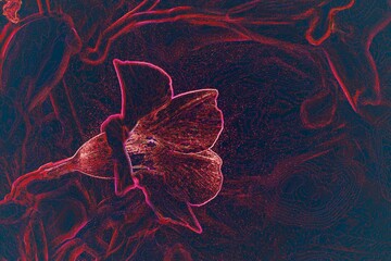 Abstraktes dynamisches futuristisches digitales Kunstwerk ohne Mithilfe von "KI " am PC selbst erstellt	