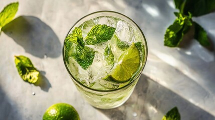 Refreshing lime mint cocktail