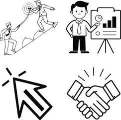 Business Teamwork and Office Collaboration – 4 Image Bundle