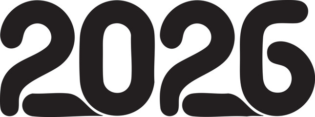 2026 Typography Vector, New Year 2026 Design, Modern Minimalist 2026 Graphic, Happy New Year 2026 Illustration