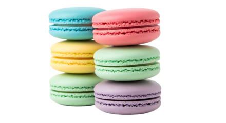 Delightful tower of pastel macarons, a sweet treat for any celebration or indulgence, offering vibrant colors and delicate textures for irresistible culinary appeal.