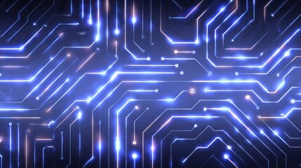 Glowing blue circuit board traces abstract digital background technology