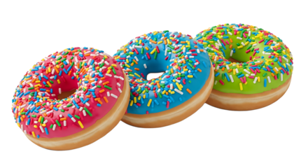 Indulge in vibrant, delicious donuts adorned with colorful sprinkles, perfect for sweet celebrations, festive occasions, and tempting treats that bring joy and delight to any moment.