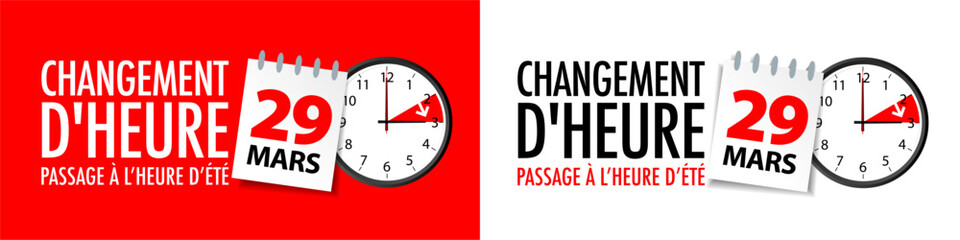 Changement d'heure 2026 / heure d'été : dimanche 29 mars  © Brad Pict