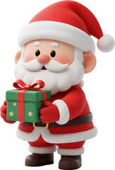 Obraz premium 산타가 전하는 귀여운 크리스마스 선물, Cute Christmas gift from Santa Claus