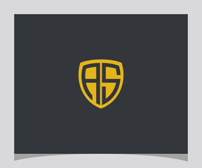 Shield Logo with A and S Initials Modern Monogram Design for Security and Strength