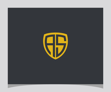 Shield Logo with A and S Initials Modern Monogram Design for Security and Strength