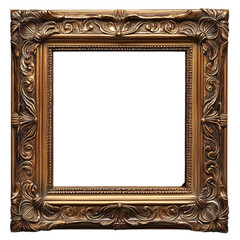 Ornate antique gold gilded picture frame with intricate carvings and flourishes