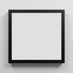 Obraz premium Empty Black Square Frame: A classic, minimalist black square picture frame against a simple backdrop.