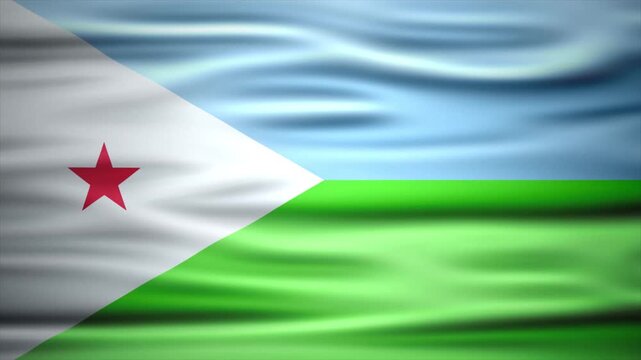 Waving National Flag of djibouti in the Wind 4K Animation