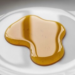 Golden Honey Drizzle on a White Plate.
