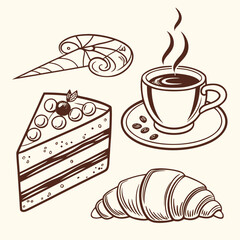 Hand‑Drawn Coffee Shop Elements  