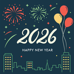 Happy New Year 2026 Celebration Design