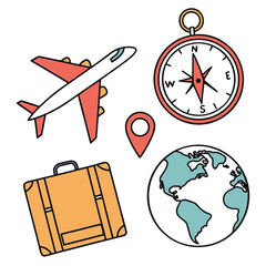 travel icons set