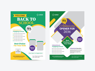 back to school education admission flyer, Junior Admission for Kids School Education Flyer Template Design, Creative and modern kids admission education poster, brochure layout.