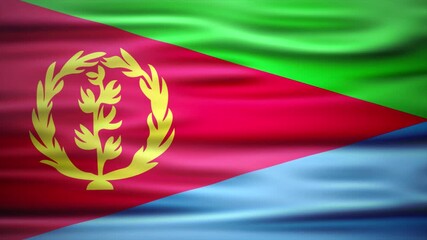 Waving National Flag of eritrea in the Wind 4K Animation