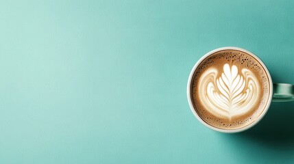 A cup of coffee on a blue background