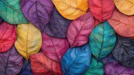 A bunch of colorful leaves that are laying on the ground