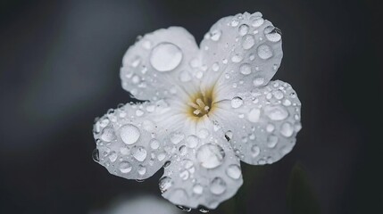 A white flower with water droplets on it