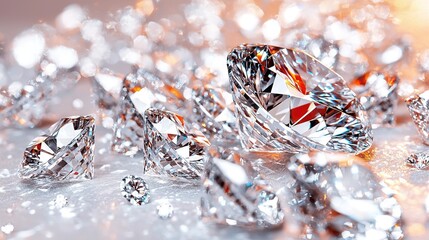 A bunch of diamonds that are laying on a table