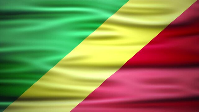 Waving National Flag of congo in the Wind 4K Animation