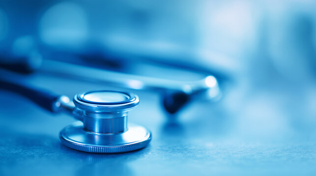 Medical healthcare banner with stethoscope symbolizing diagnostics, prevention, and professional care — ideal for clinics, hospitals, or health awareness designs