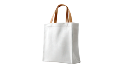 Cotton reusable shopping bag made from eco friendly fabric showing sustainable lifestyle accessory isolated on white background
