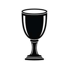 Black goblet silhouette on white background chalice