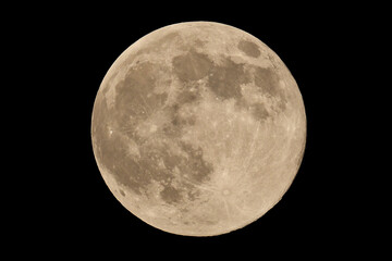 High-Detail Full Moon Against Black Sky