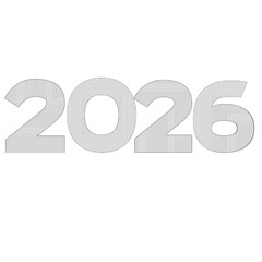 Abstract 2026 Year Wire frame  Hatching Patterns in Black and White, Ideal for Technology, Data, Science, Innovation Reports, Minimalist Posters, and Future-Focused Design