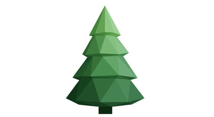 Minimalist geometric green pine tree design, perfect for modern winter holiday and nature projects.