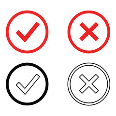 Check mark and cross