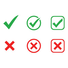 Check mark and cross symbols