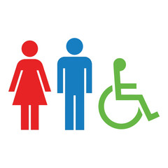 Accessible restroom symbols