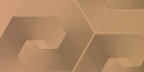 elegant gold glowing Hexagon with lighting effect sparkle on black modern