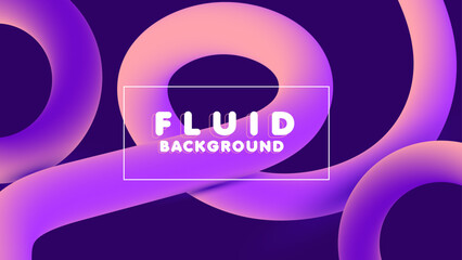 Abstract fluid gradient background vector template design with colorful liquid shapes and modern 3d shapes.