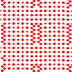 Red Diamond Pattern with Halftone Effect on White Background