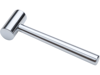 Reflex hammer with wooden handle isolated on transparent background, symbolizing neurological examination in medicine.