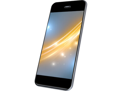 Modern smartphone with holographic gradient display isolated on transparent background, symbolizing digital innovation and elegance. - Powered by Adobe
