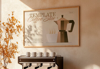 Coffee Framed Poster Mockup