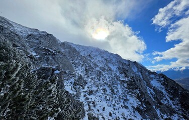 mountain landscape with clouds